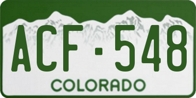 CO license plate ACF548