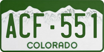 CO license plate ACF551