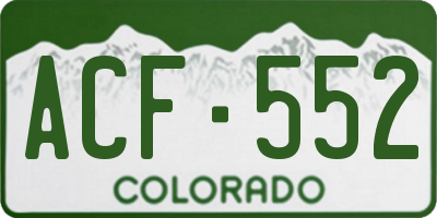 CO license plate ACF552