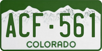 CO license plate ACF561