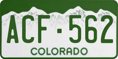 CO license plate ACF562