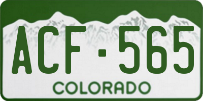 CO license plate ACF565