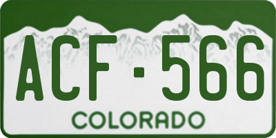 CO license plate ACF566