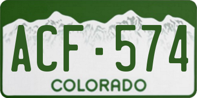 CO license plate ACF574