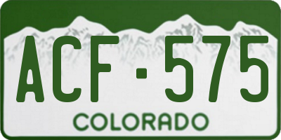 CO license plate ACF575