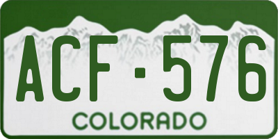 CO license plate ACF576