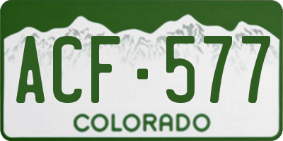 CO license plate ACF577