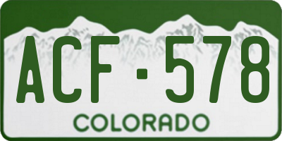 CO license plate ACF578