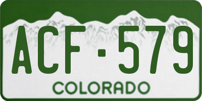 CO license plate ACF579