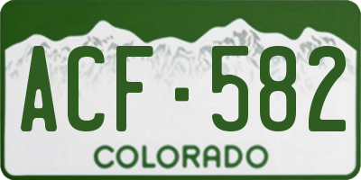 CO license plate ACF582