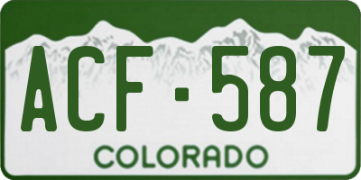 CO license plate ACF587