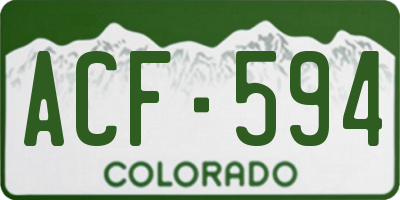 CO license plate ACF594