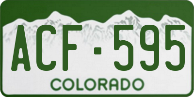 CO license plate ACF595