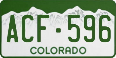 CO license plate ACF596