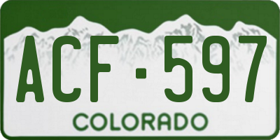 CO license plate ACF597