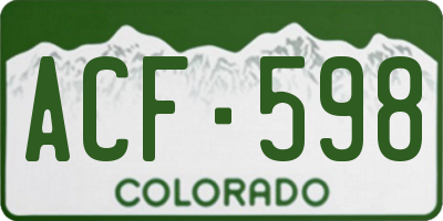 CO license plate ACF598