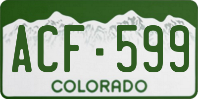 CO license plate ACF599