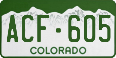 CO license plate ACF605