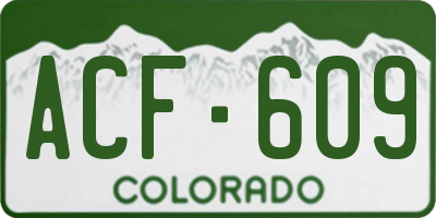 CO license plate ACF609