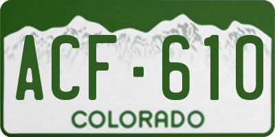 CO license plate ACF610