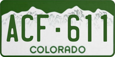 CO license plate ACF611