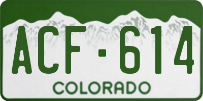 CO license plate ACF614