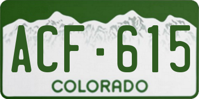 CO license plate ACF615