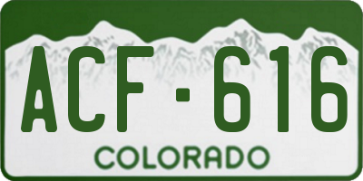 CO license plate ACF616