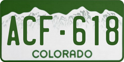 CO license plate ACF618