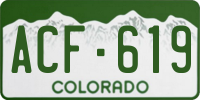 CO license plate ACF619