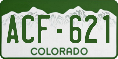 CO license plate ACF621