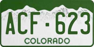 CO license plate ACF623