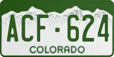CO license plate ACF624