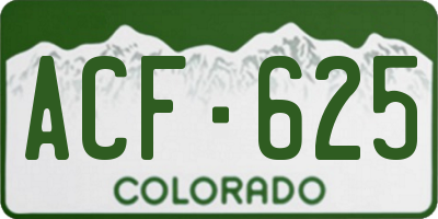 CO license plate ACF625