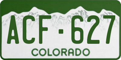 CO license plate ACF627