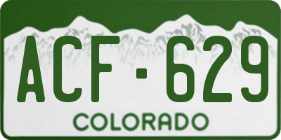 CO license plate ACF629