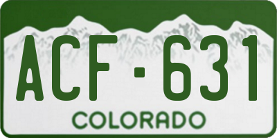 CO license plate ACF631