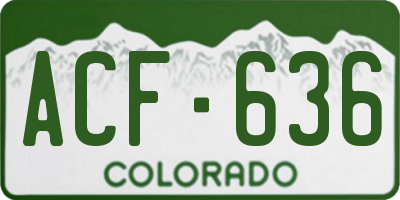 CO license plate ACF636