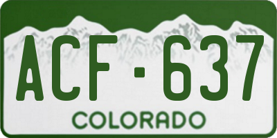 CO license plate ACF637
