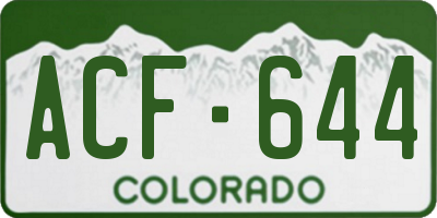 CO license plate ACF644