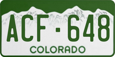 CO license plate ACF648
