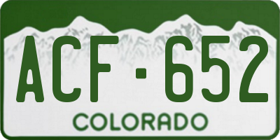 CO license plate ACF652