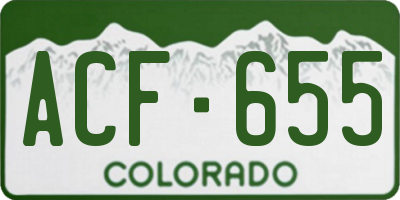 CO license plate ACF655