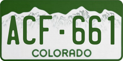 CO license plate ACF661