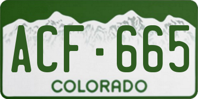 CO license plate ACF665