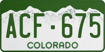CO license plate ACF675