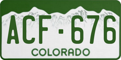 CO license plate ACF676