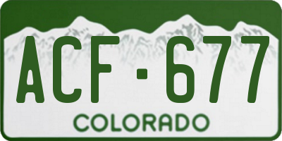 CO license plate ACF677