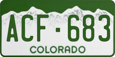 CO license plate ACF683