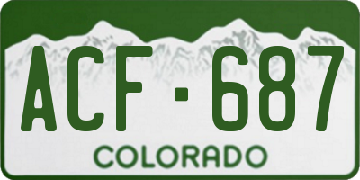 CO license plate ACF687